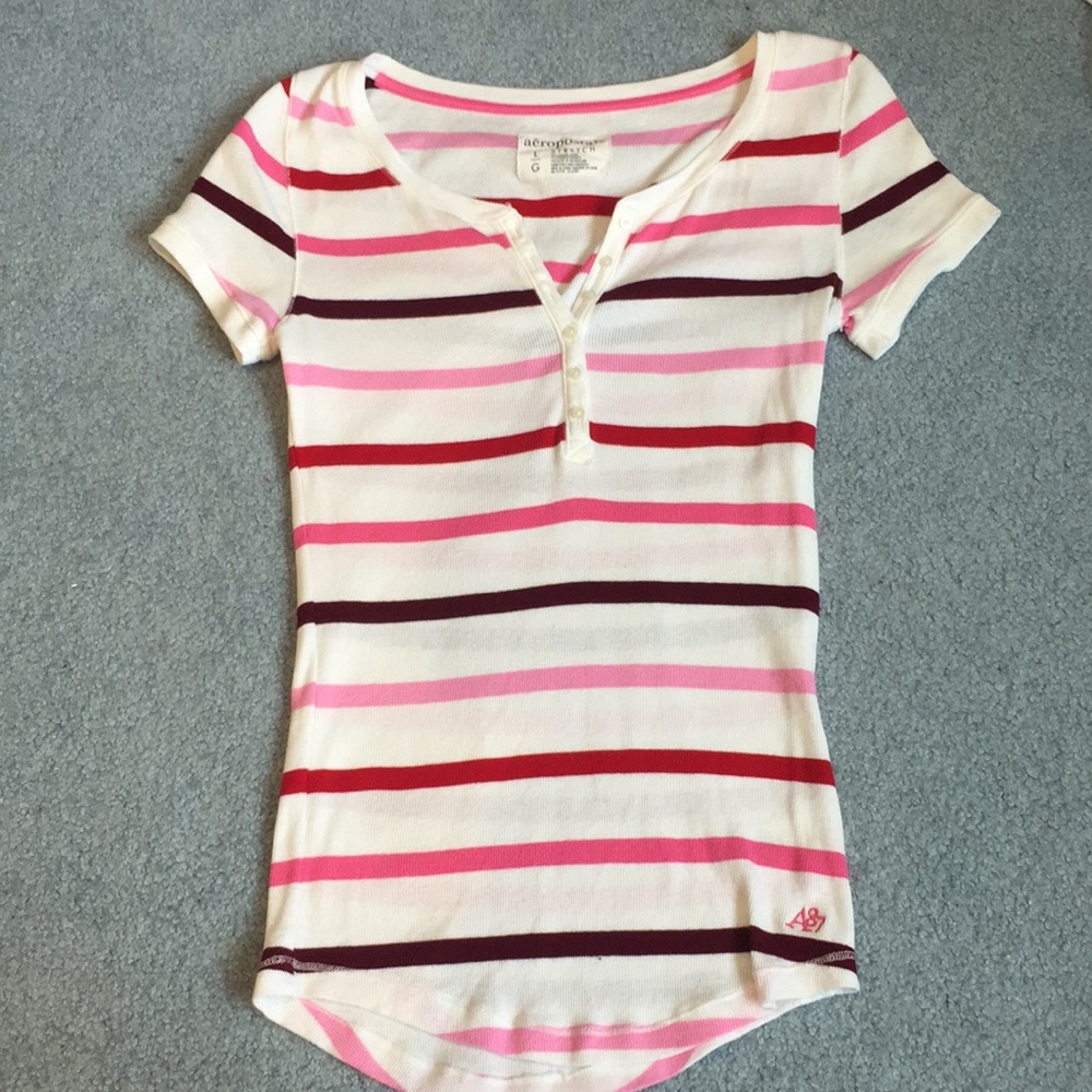 Striped Half Button Down